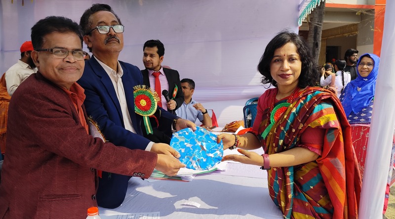 "Students compete in various sports events during the Annual Sports Competition at Dhamrai Government College." Photo: Md. Shakil Sheikh// V7N